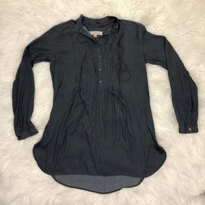 Ann Taylor LOFT Size XS Gray Long Sleeve Blouse